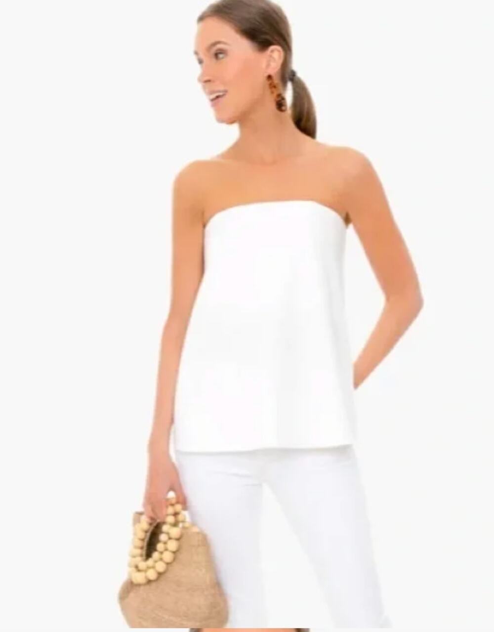 Tuckernuck White Strapless Minimal Top
